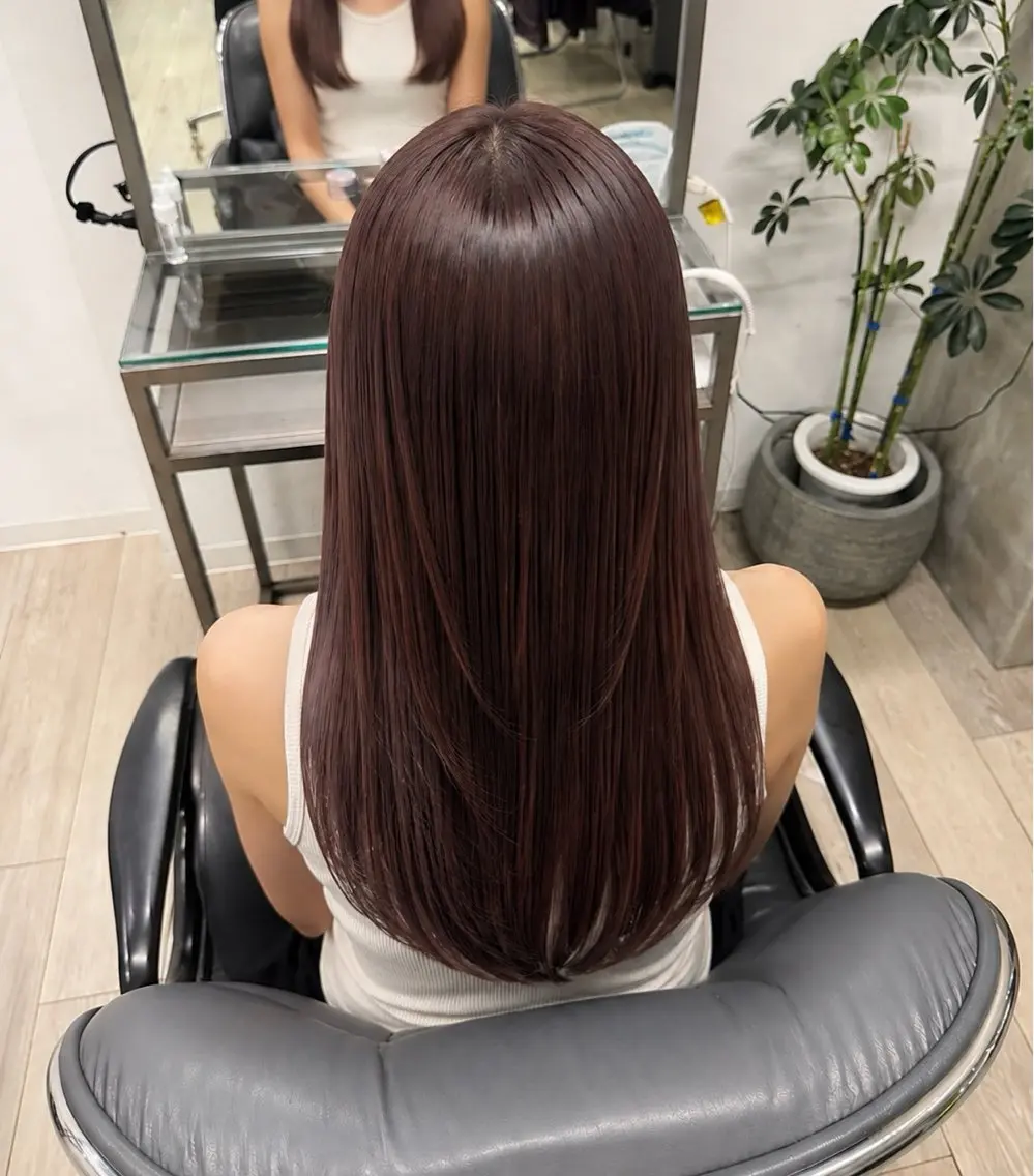 ロング カラー ブラウンカラー ピンクカラー ピンクブラウン トリートメント ヘアカラー トリートメント SEINA /透明感カラー/神戸のヘアスタイル