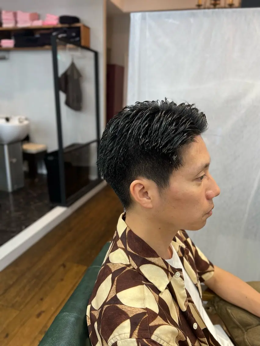 ショート メンズ フェードカット 髪質改善/縮毛矯正/ 超高濃度水素ケアのヘアスタイル