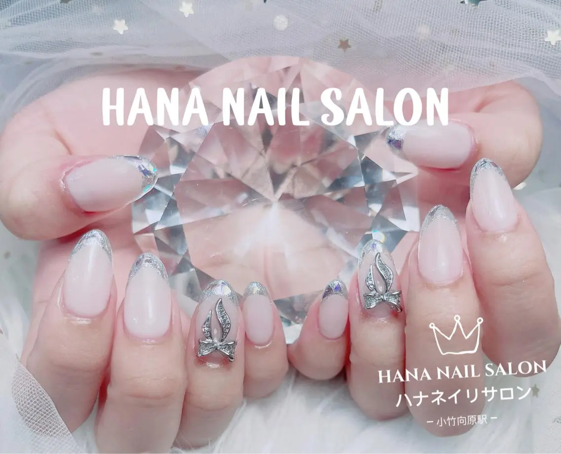 🌈ガラスフレンチ 💕オフ無し 【初回ソフトジェルオフ無料】甘皮ケア+保湿オイルの写真