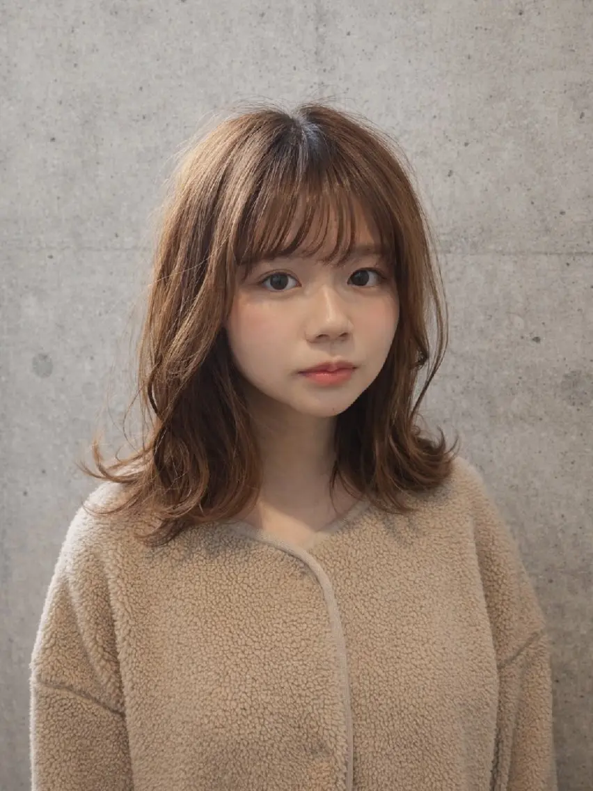 ミディアム カラー ミディアムレイヤー 透明感カラー レイヤーカット カット ヘアカラー トリートメント terra✂️川嶋 大輔のヘアスタイル