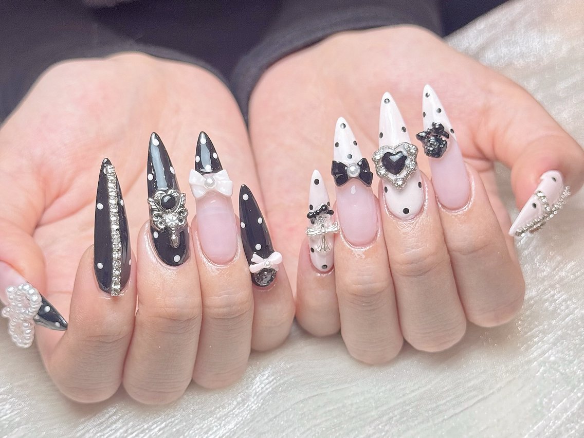 ネイル 韓国ネイル ロングネイル シンプルネイル スーパーロングネイル Luci Nail Shinokuboのネイルデザイン