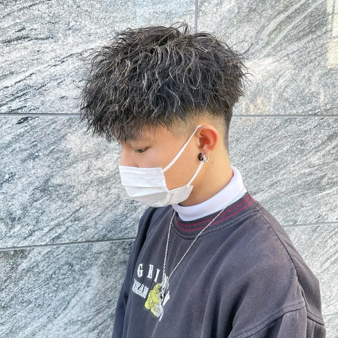 ショート カラー パーマ ヘアアレンジ メンズ キッズ 磯村 翔大のヘアスタイル