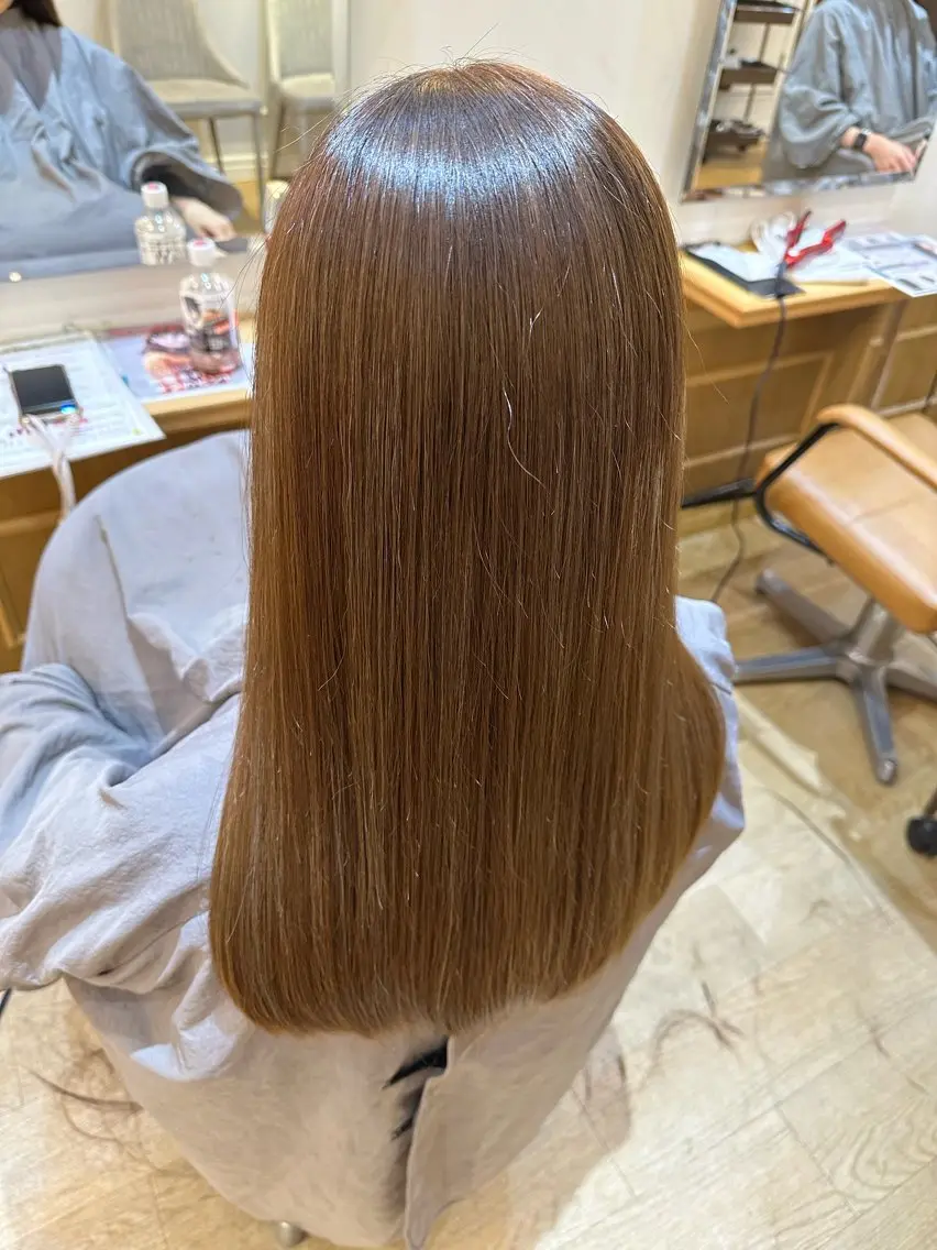 セミロング ヘアカラー トリートメント ✨シルクストレート✨ 美髪髪質改善Yukiのヘアスタイル