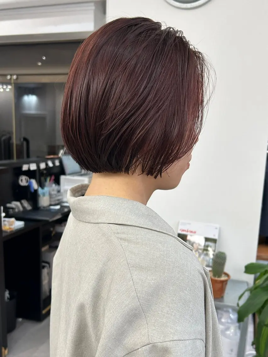 ミディアム カラー カット ヘアカラー レイヤーボブ/ 艶カラー/サナ🌼のヘアスタイル