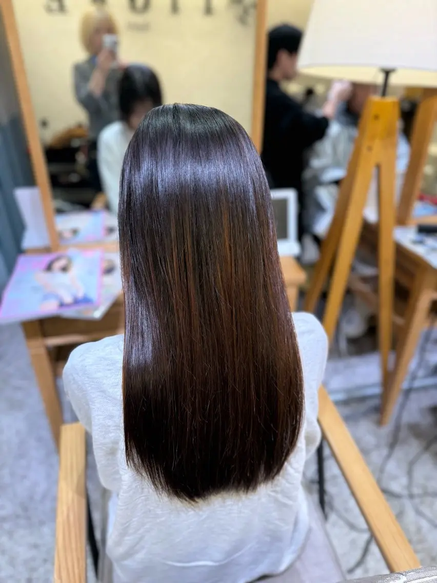 ロング カット 縮毛矯正 トリートメント 🩶韓国風/レイヤー / kanon🩶のヘアスタイル