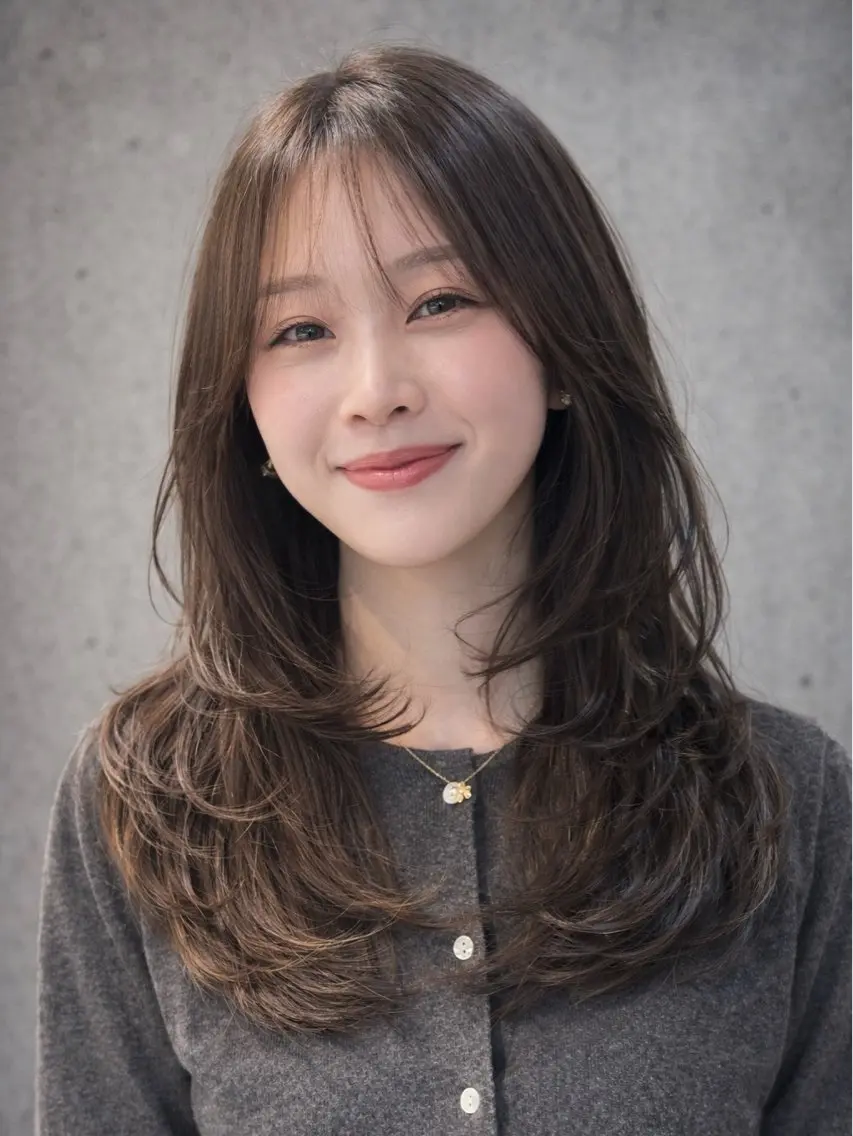ロング カット ヘアカラー トリートメント 恵比寿韓国レイヤー× 艶透明感カラー大場のヘアスタイル