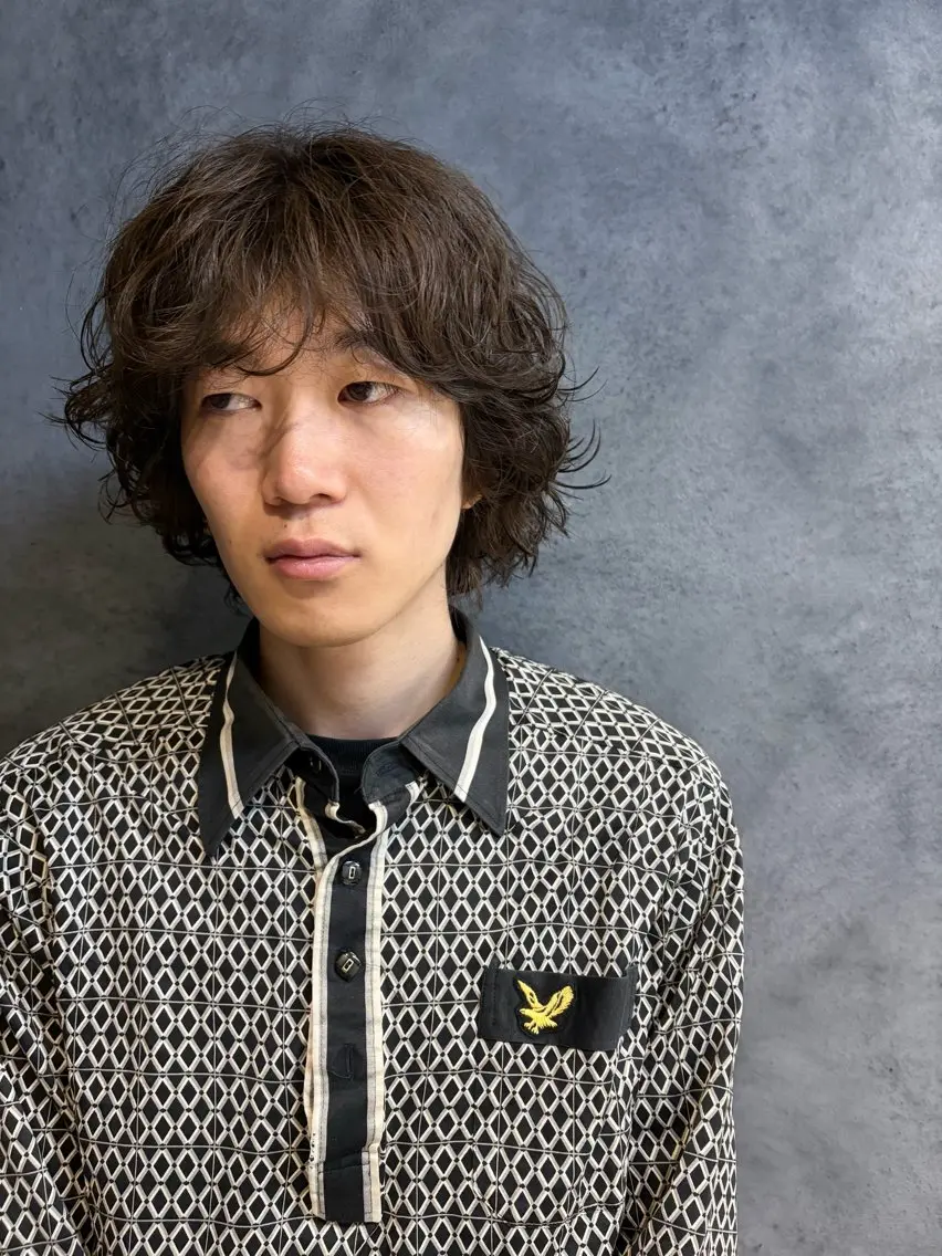 パーマ ヘアアレンジ メンズ ボブ カット パーマ トリートメント ヘアセット メンズ特化✂️栗原 侑也のヘアスタイル