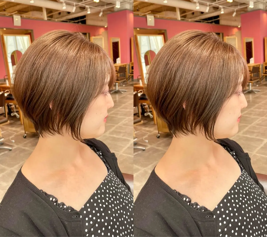 ショート カット ヘアカラー トリートメント 【ショートヘア】 岡　那輝のヘアスタイル