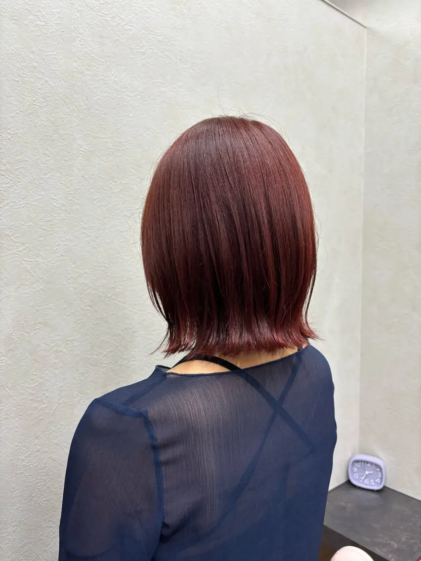 ミディアム カラー ブラウンカラー レッドカラー レッドブラウン カット ヘアカラー トリートメント 山本 あゆみのヘアスタイル
