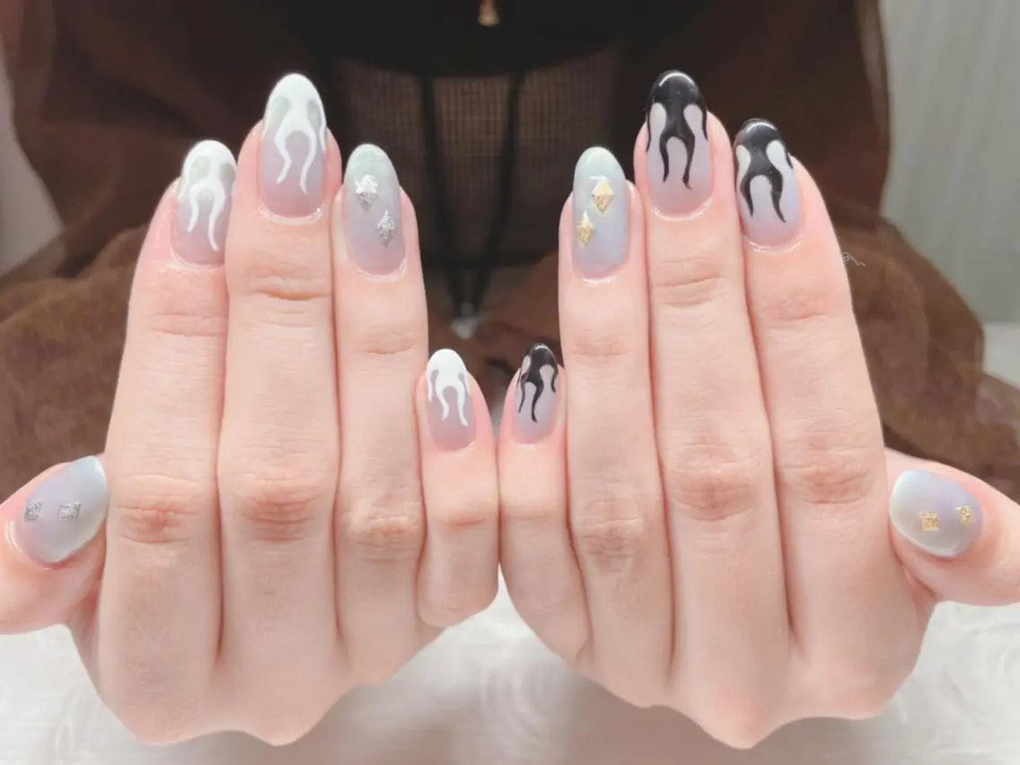 カラー ネイル ブルーカラー ブルー 芦辺 香奈のネイルデザイン