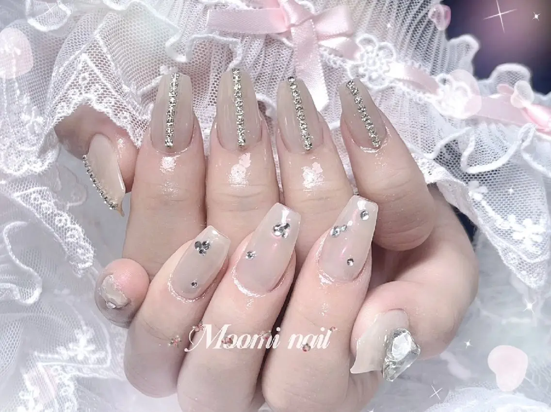 ネイル アートネイル 成人式 長さ出し フットネイル フレンチネイル moomi nail スカルプ専門のネイルデザイン