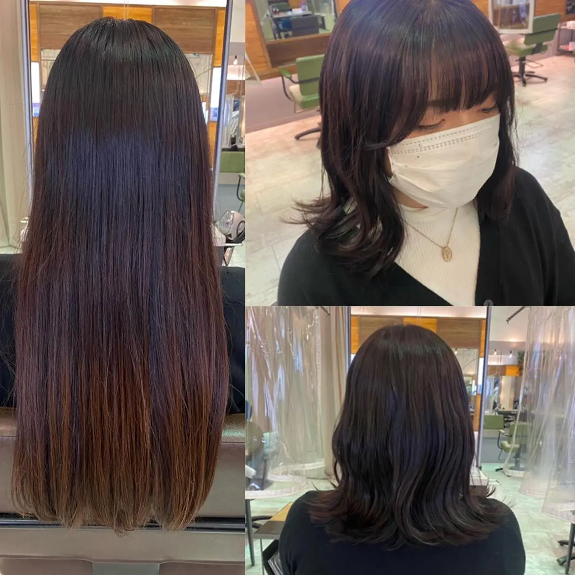 セミロング カラー ブラウンカラー グレージュ 佐々木 雪菜のヘアスタイル