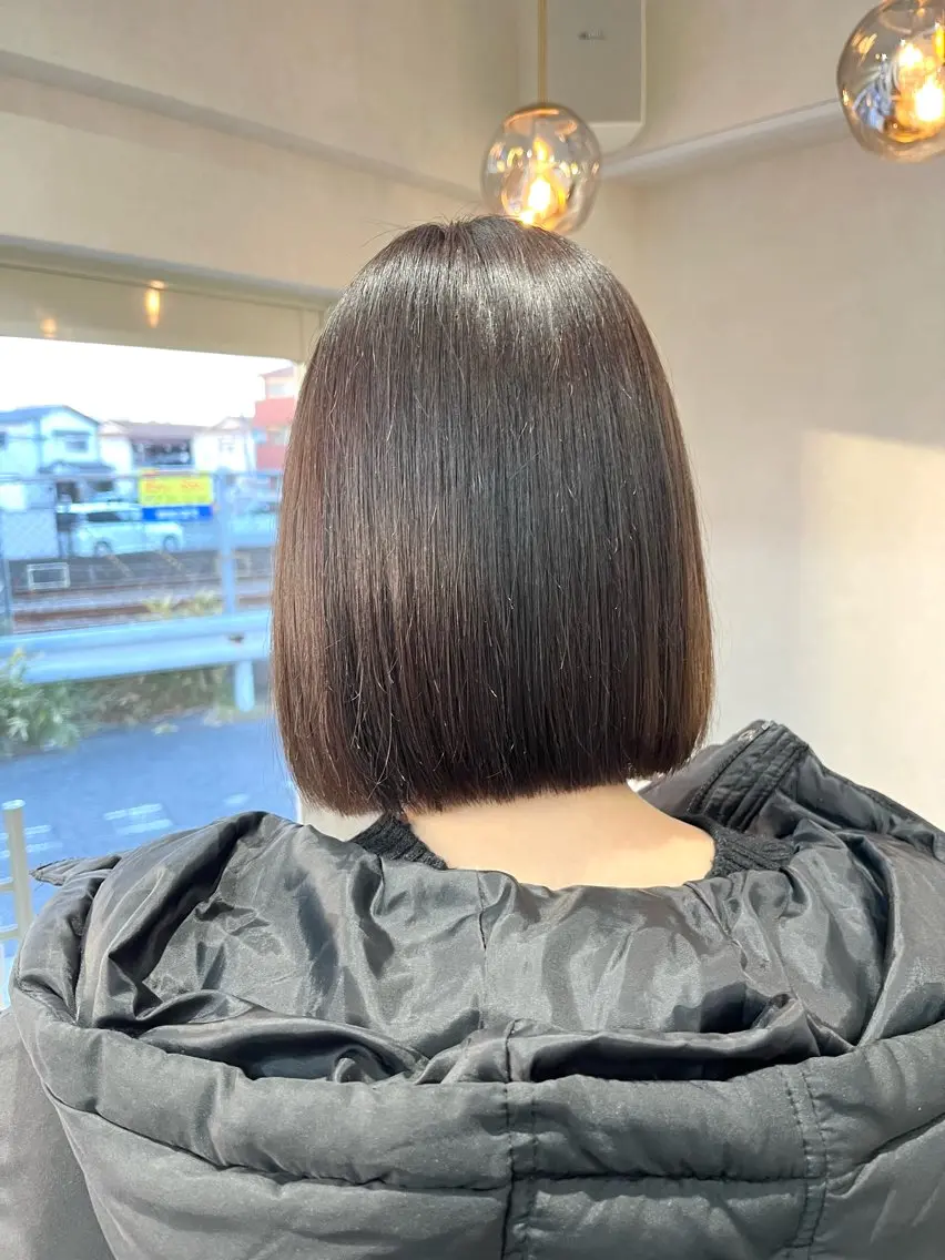 ショート カラー 切りっぱなしボブ ボブ FERIA あべの yumeho🍭のヘアスタイル