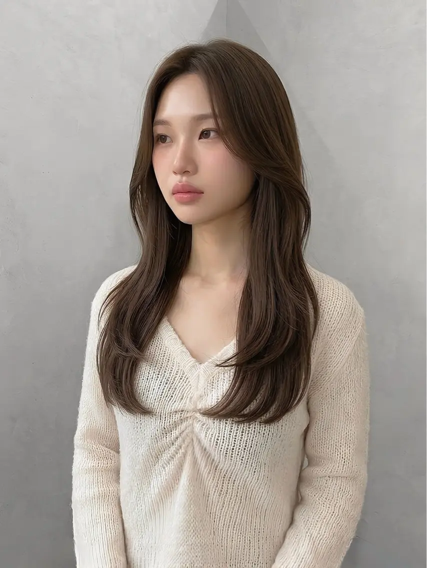ロング カラー ベージュカラー ブリーチ ブラウンカラー ショコラブラウン ショコラグレージュ 吉田勇人🩶レイヤー •透明感カラー•暗髪のヘアスタイル