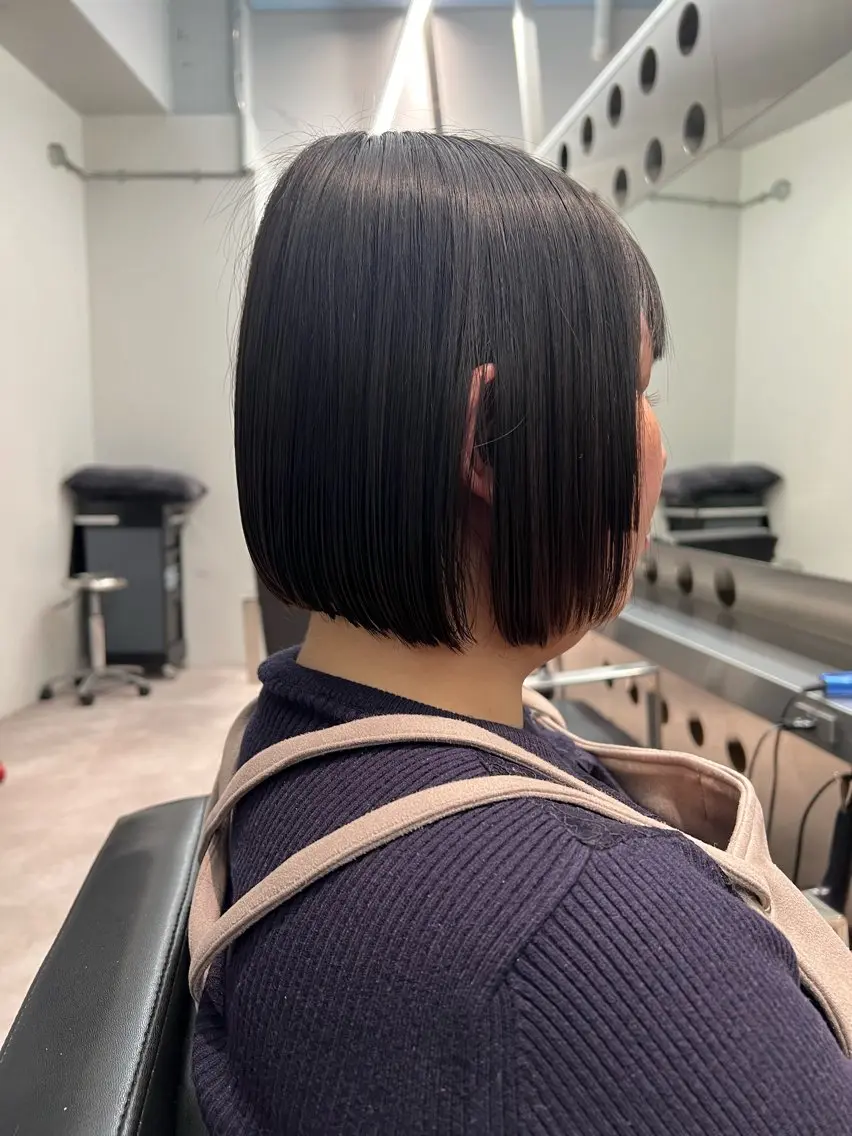ショート パーマ ボブ 縮毛矯正 堀江 /木下椋麻のヘアスタイル