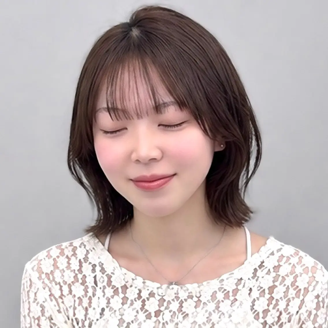 ショート ボブ くびれヘア 韓国風ヘア 外ハネヘア カット ヘアカラー トリートメント タンバルモリ/ タッセルボブ/神山のヘアスタイル