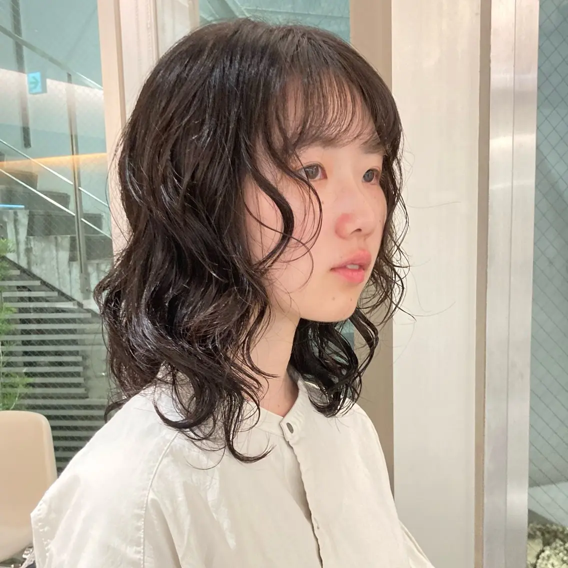 ミディアム パーマ カット パーマ トリートメント レイヤーカット🪄 ヘアセット🪄シホのヘアスタイル