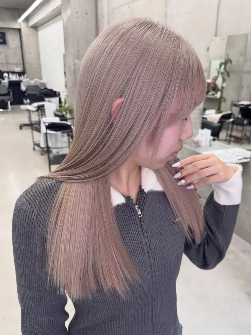 カラー ヘアカラー トリートメント Asami/名古屋/ ハイトーン/デザインのヘアスタイル