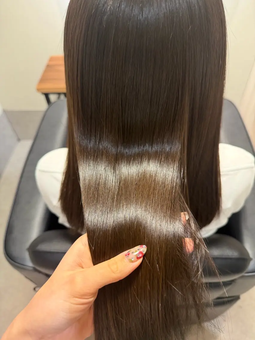 ロング カット 縮毛矯正 トリートメント 博多美容室NAVY 橋本心縮毛矯正のヘアスタイル