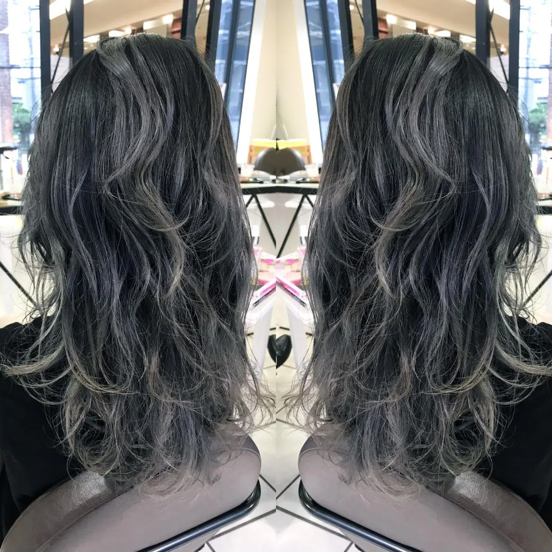 セミロング カラー シールエクステ⭐️ オオミタクヤのヘアスタイル