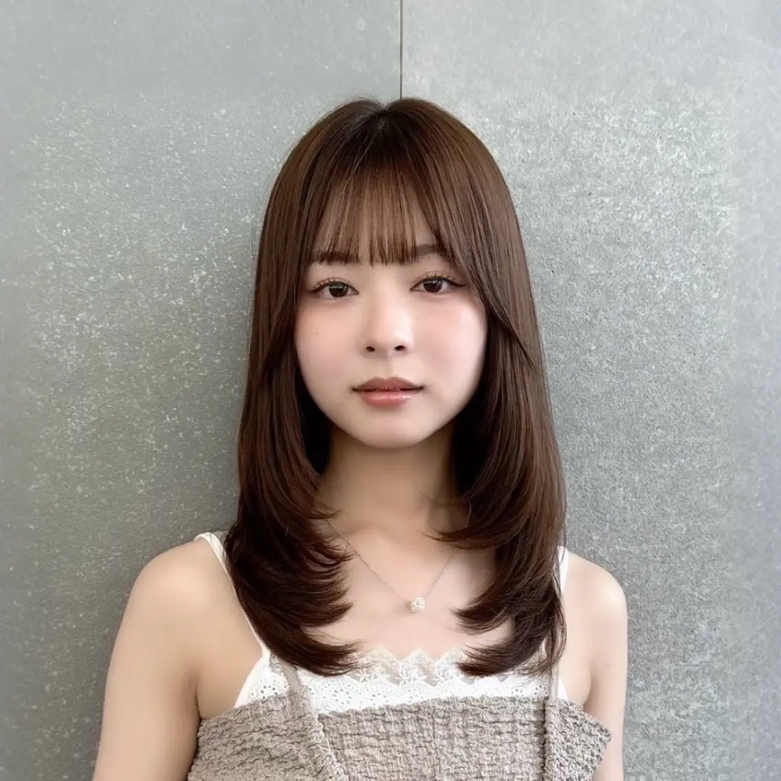 ミディアム カラー カット ヘアカラー トリートメント RYU/レイヤー /透明感艶カラーのヘアスタイル