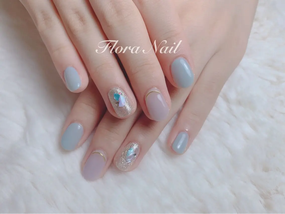 ネイル シンプルネイル 夏ネイル Flora Nail 【フローラ ネイル】のネイルデザイン