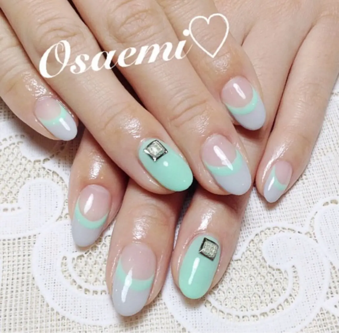 ネイル ダブルフレンチ フレンチネイル 韓国ネイル 持ち込み シンプルネイル ハンドネイル osa emiのネイルデザイン