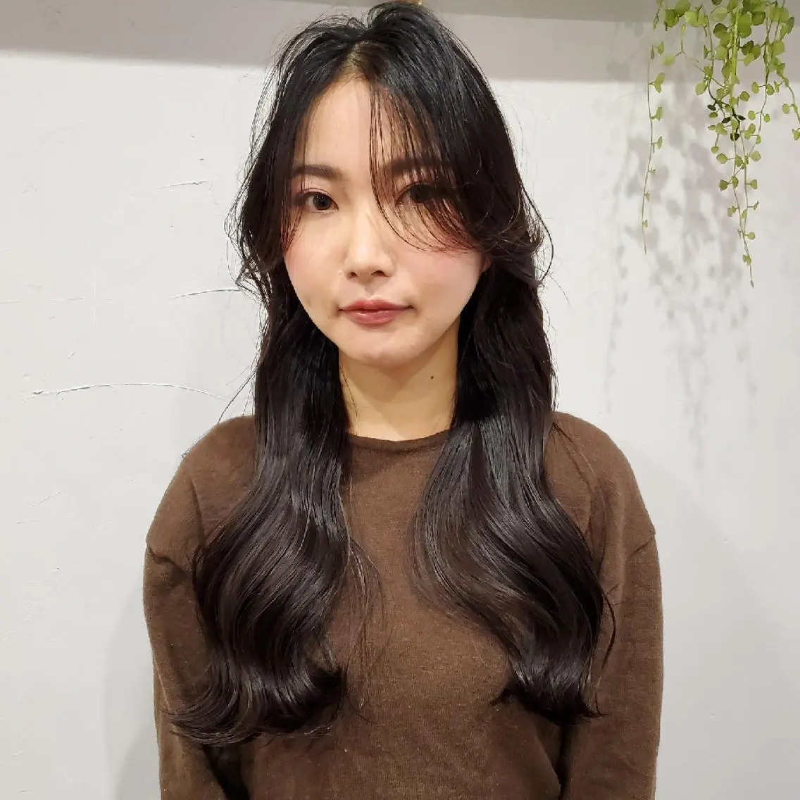 ロング カラー 切りっぱなしボブ ショートボブ バレイヤージュ ベージュカラー 黒髪 カット ヘアカラー トリートメント 韓国レイヤー柔らかい 地毛風縮毛矯正/マツのヘアスタイル