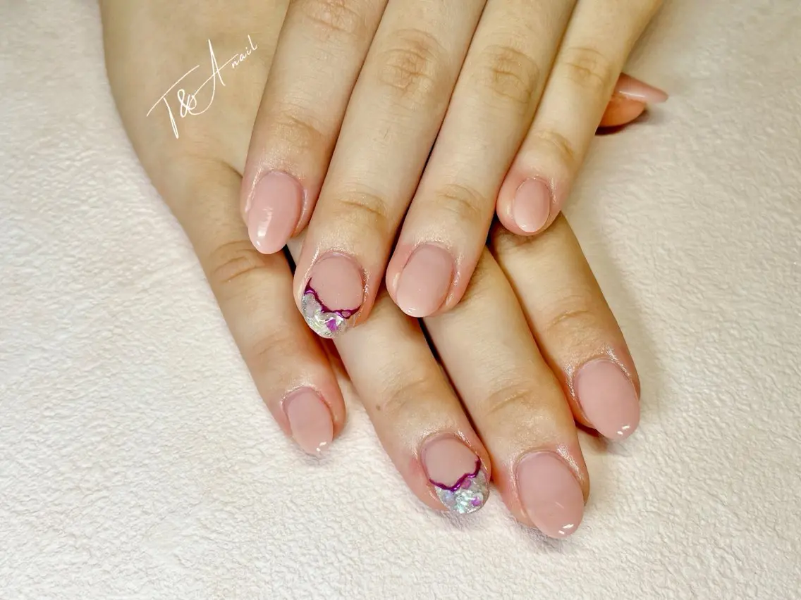ネイル フレンチネイル ジェルネイル スカルプネイル ショートネイル シンプルネイル T&A nailのネイルデザイン
