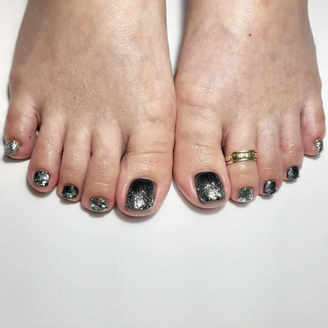 ネイル ジェルネイル 持ち込み ショートネイル シルバー owlnail /持込みデザイン専門のネイルデザイン
