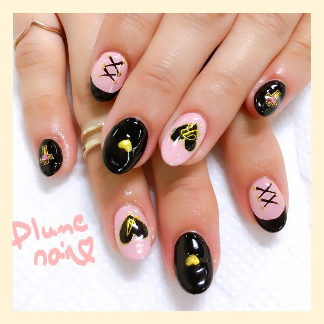 ネイル アートネイル ハート キラキラネイル 韓国ネイル 春ネイル ハンドネイル plume nail ☆韓国ネイルのネイルデザイン