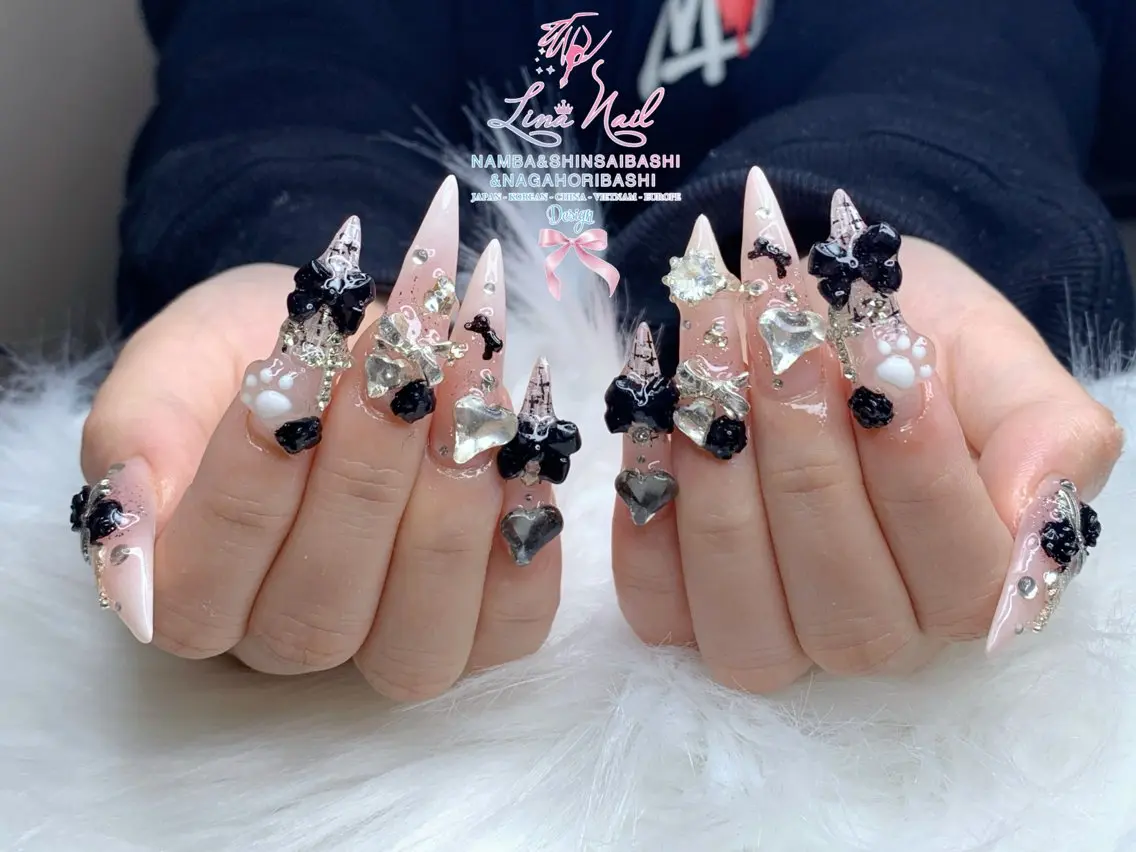 ネイル チークネイル 桜ネイル フラッシュネイル フットネイル ジェルネイル リナネイル 長堀橋店/東心斎橋店のマツエク・マツパデザイン