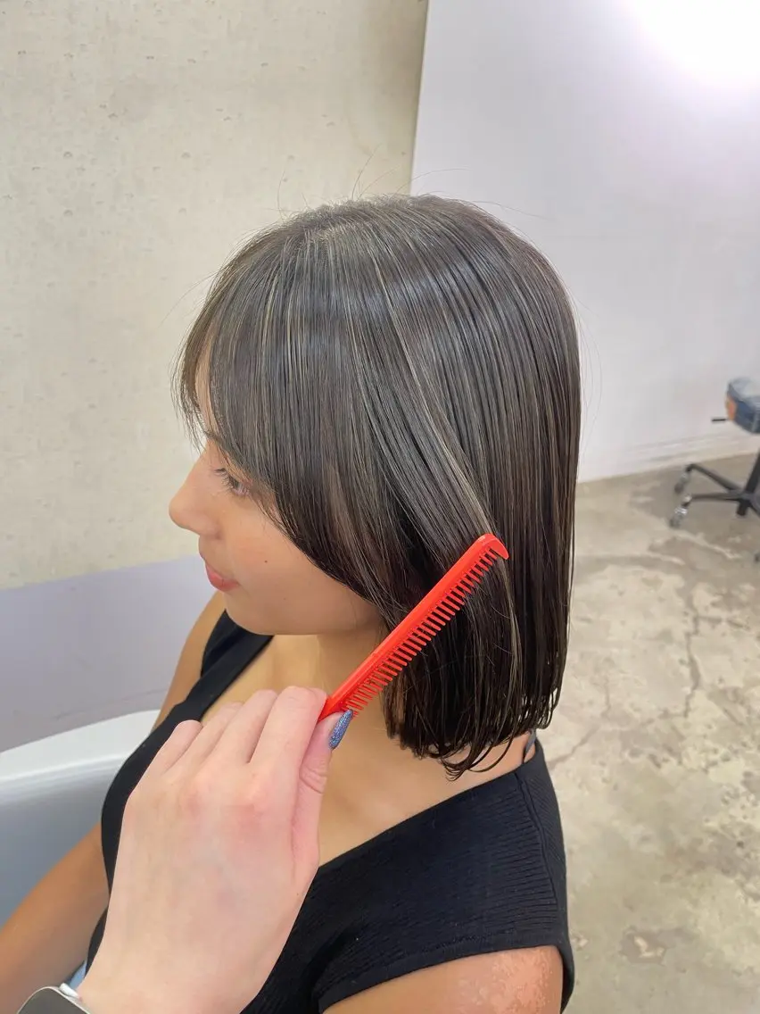 ミディアム ハイライト 柔らかい透明感カラー 🎀maria🎀のヘアスタイル