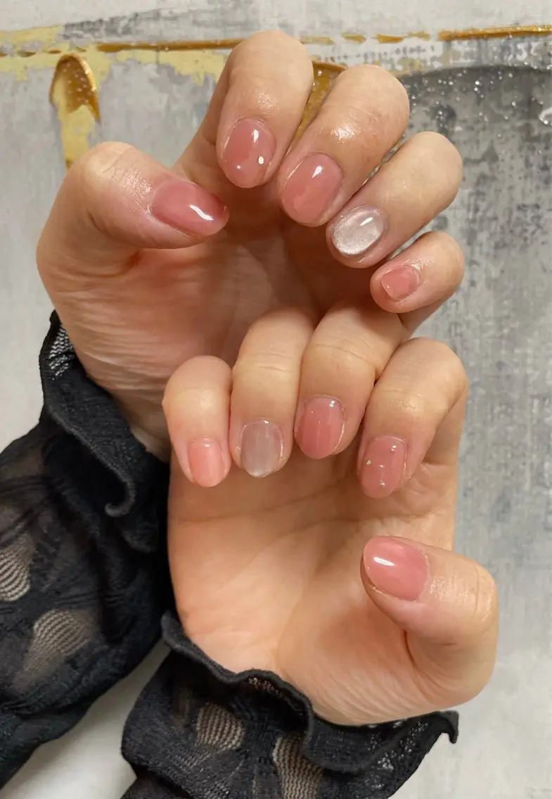 ネイル オーロラネイル フットネイル フレンチネイル ジェルネイル 韓国ネイル ハンドネイル mogunail &blowのネイルデザイン