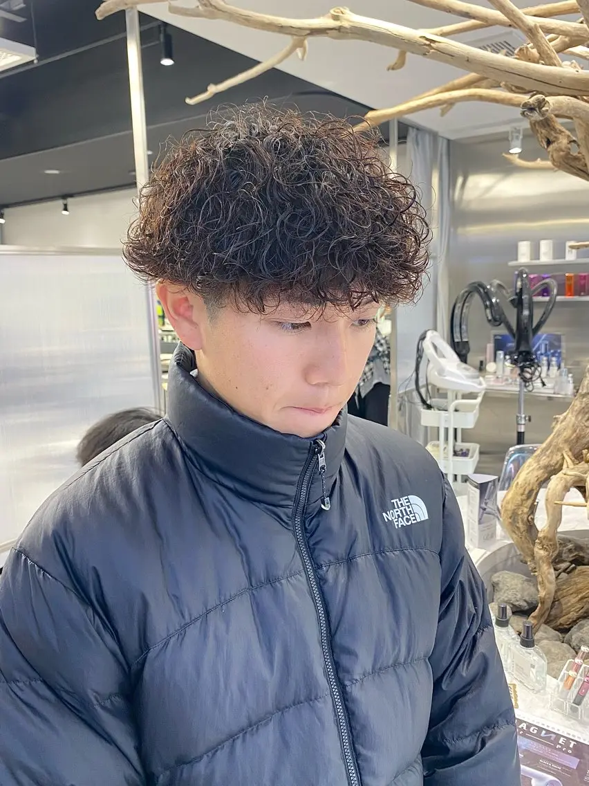 パーマ メンズ メンズパーマ プードルパーマ 学生（メンズ向け） スパイキーショート 波巻きパーマ カット パーマ シャドウパーマ/ ルーズパーマ/メンズのヘアスタイル