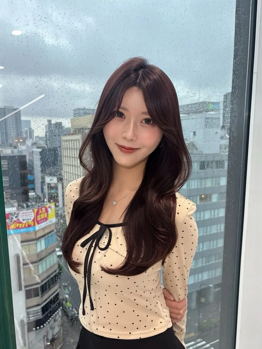 ロング レイヤーカット 似合わせカット カット ヘアカラー トリートメント 🩵HIYORI /栄/レイヤーカットのヘアスタイル