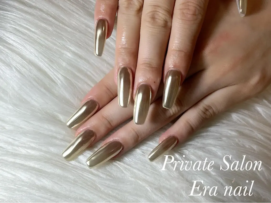 ネイル ミラーネイル ワンカラーネイル スカルプネイル Era nailのネイルデザイン