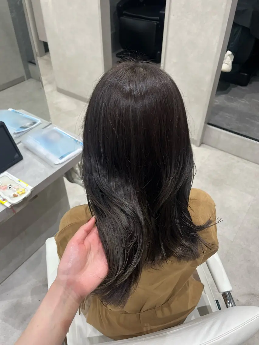 セミロング カラー カット ヘアカラー トリートメント SAKURA顔まわり /髪質改善カラー🌷のヘアスタイル