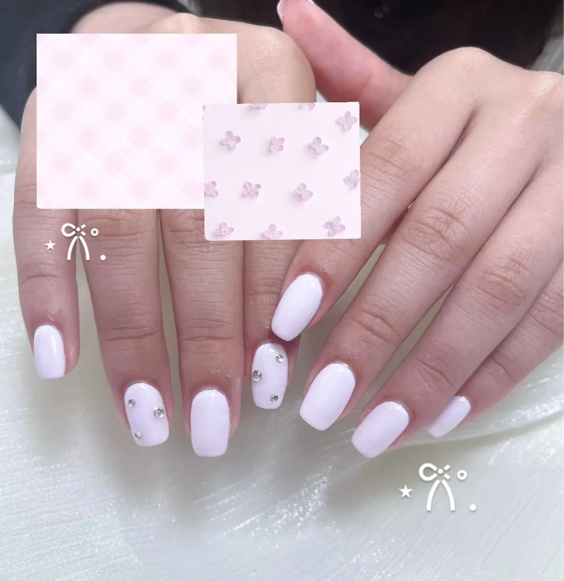 🥀ワンカラー+ストーンアート2本付き(オフなし)の写真