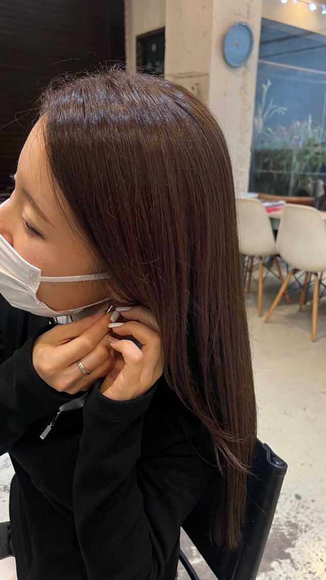 ロング ヘアカラー トリートメント 玉造✲谷六 たむらほのかのヘアスタイル