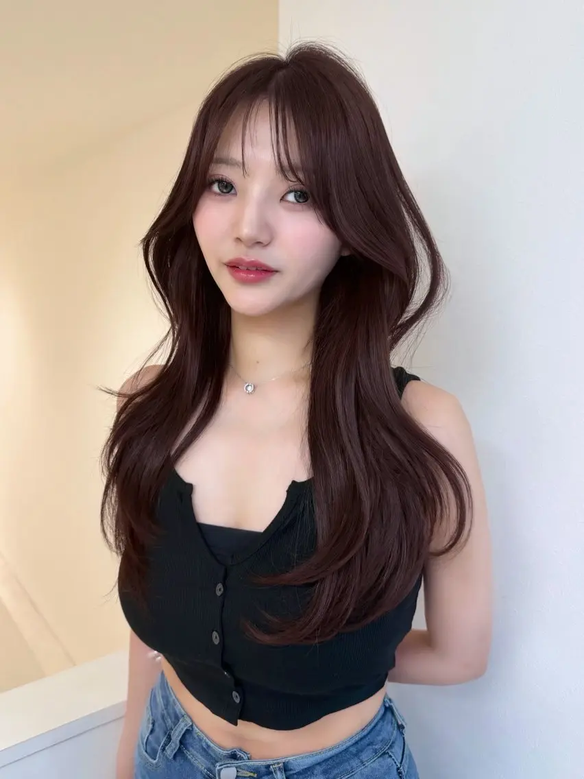 ロング カラー ヘアアレンジ ロングレイヤー ブラウンカラー 透明感カラー ラベンダーカラー レイヤーカット momo /レイヤー/暖色のヘアスタイル