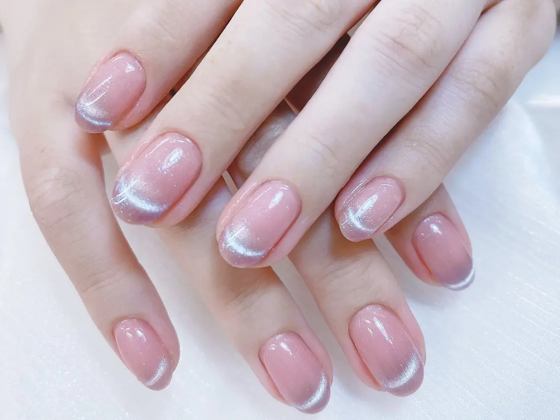 ネイル チークネイル 成人式 フレンチネイル グラデーション 氷ネイル・うるうるネイル ハンドネイル DUO   MI nail salonのネイルデザイン