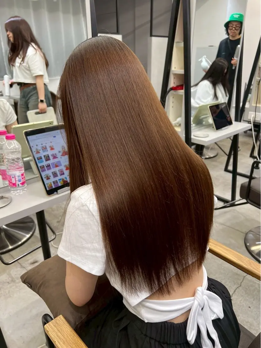 ロング パーマ 縮毛矯正 ハイトーンカラー が絶対可愛い✨泰聖✨のヘアスタイル
