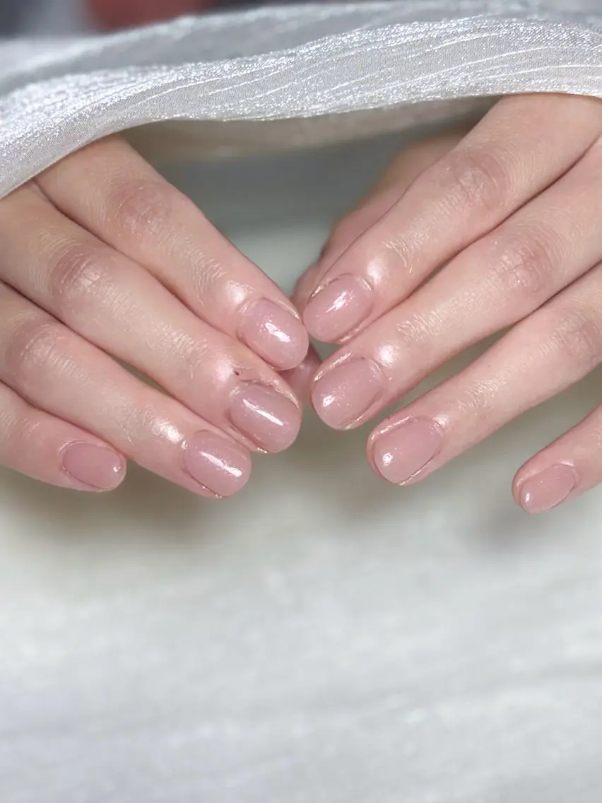 ネイル ワンカラーネイル ピンク ピンクベージュ シンプルネイル ハンドネイル nail salon minthのネイルデザイン