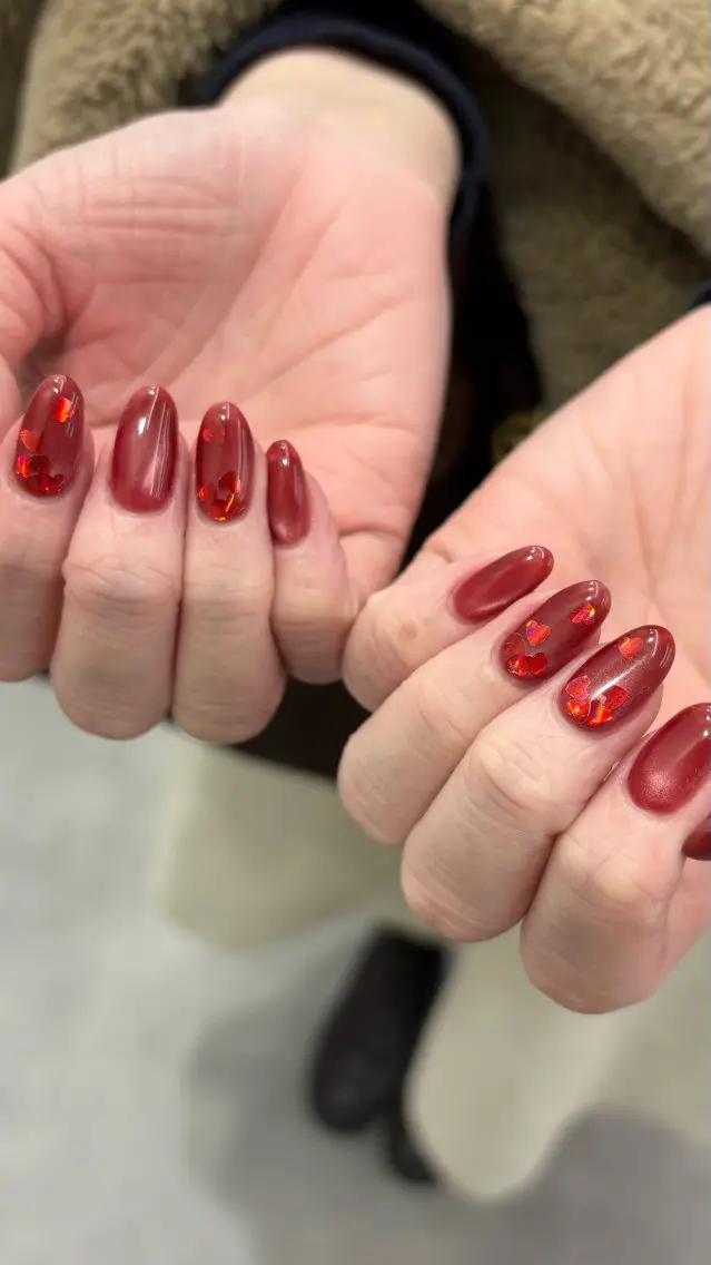 ネイル バレンタイン ハンドネイル emmi nailのネイルデザイン