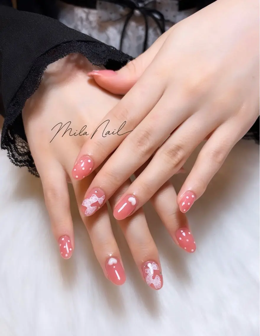 ネイル ピンク ハンドネイル Mila Nailのネイルデザイン