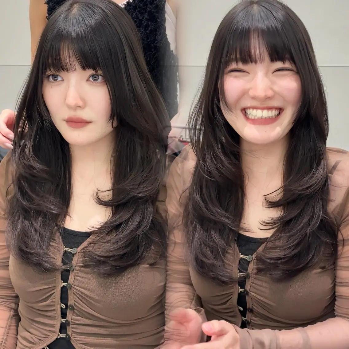 ロング カット トリートメント 盛れる透明感カラー momokaのヘアスタイル