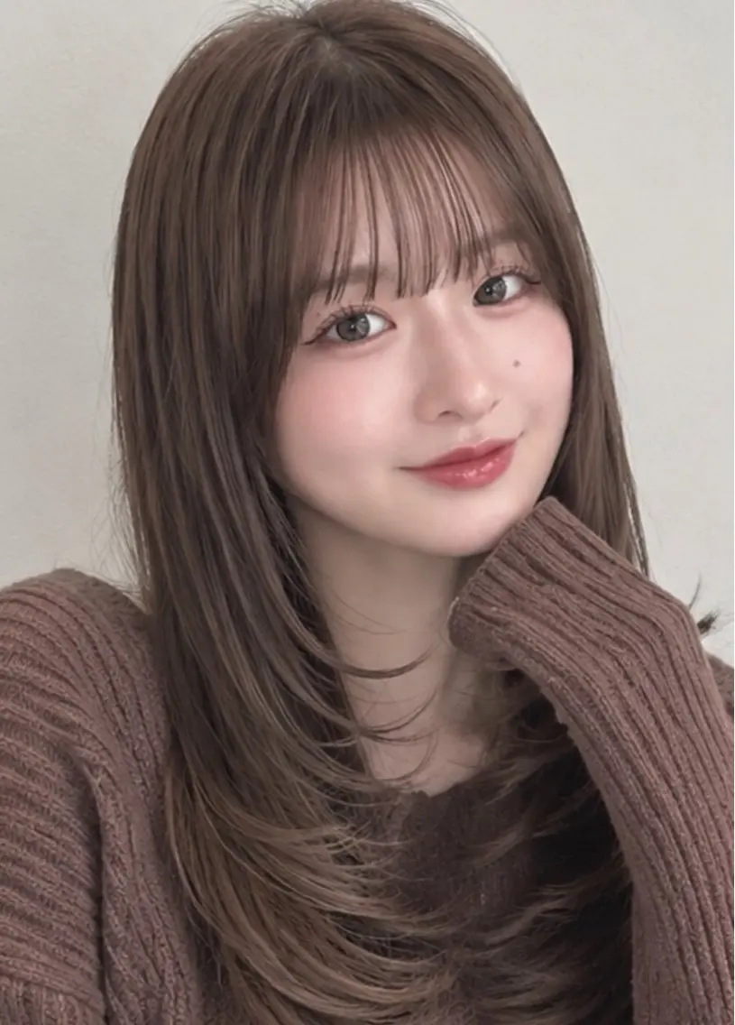 ロング カラー ロングレイヤー ベージュカラー ブリーチ ブラウンカラー 透明感カラー カット ヘアカラー トリートメント ダメージレス美容師 🌱水島侑理のヘアスタイル