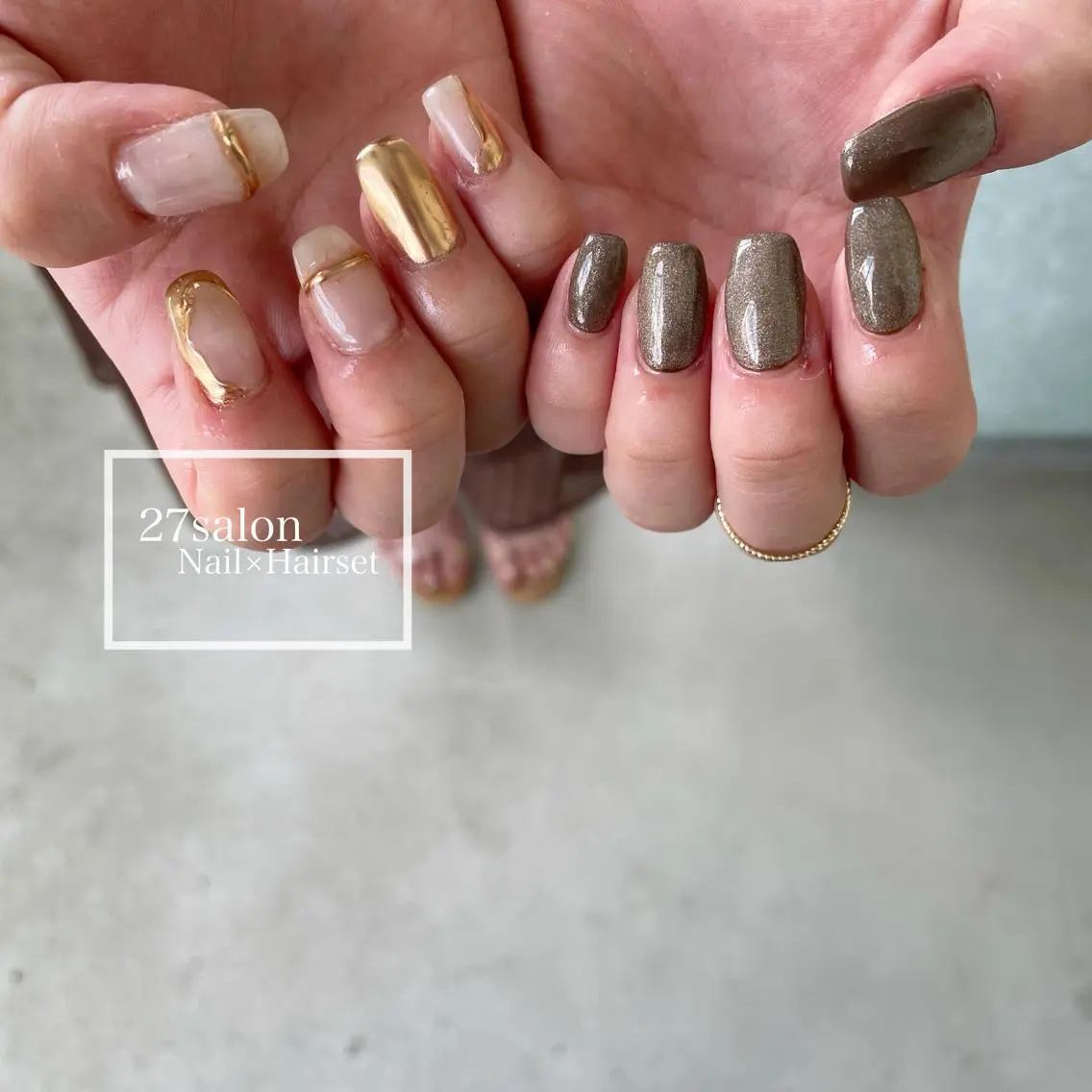 ネイル マグネットネイル ミラーネイル 27salon yuinaのネイルデザイン