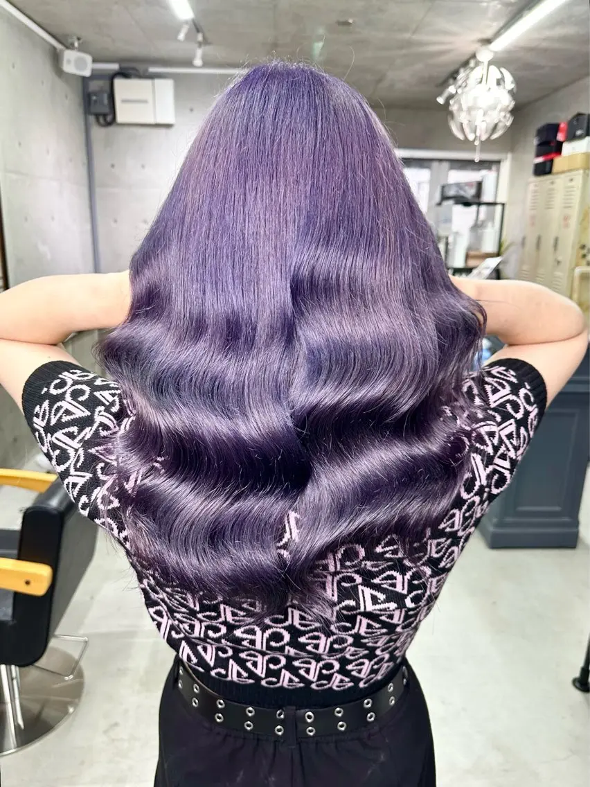 セミロング カラー ブリーチ ラベンダーカラー ヘアカラー トリートメント Kazu 🌠名古屋 ハイトーン/レイヤーのヘアスタイル